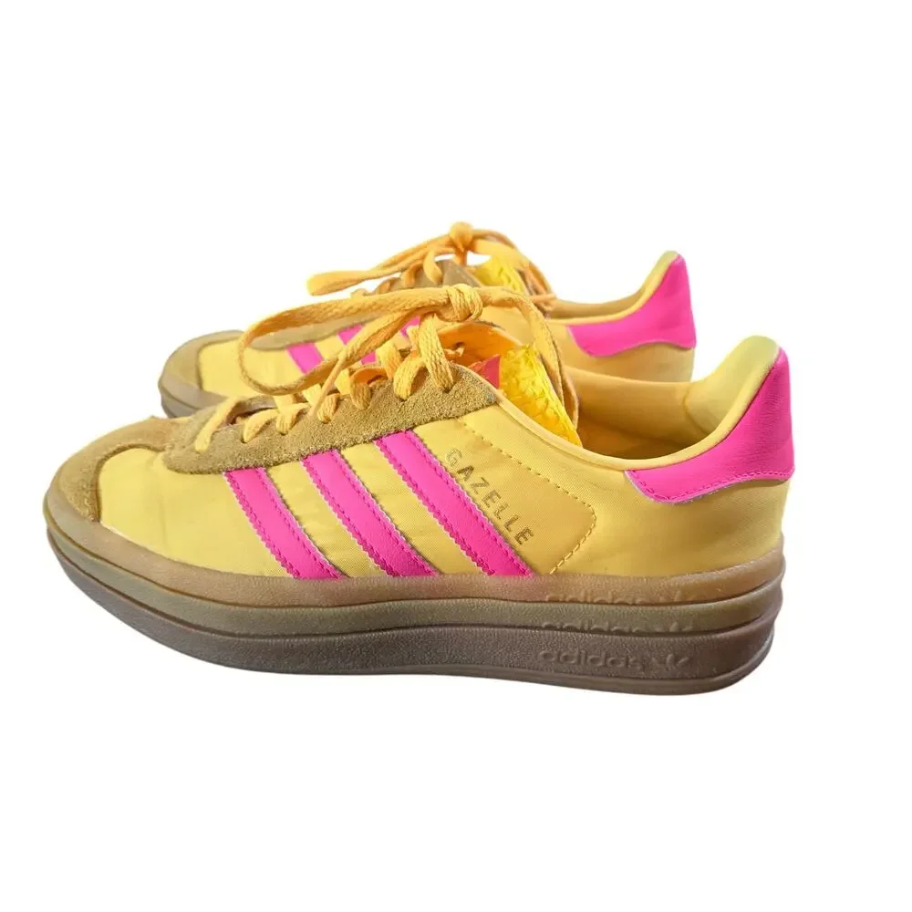 Adidas Gazelle Bold sneakers in the "Spark Yellow/Lucid Pink" size 6.5 - Picture 1 of 11